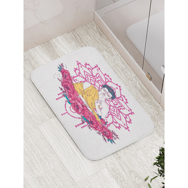 Meditation Floral Mandala Bath Mat