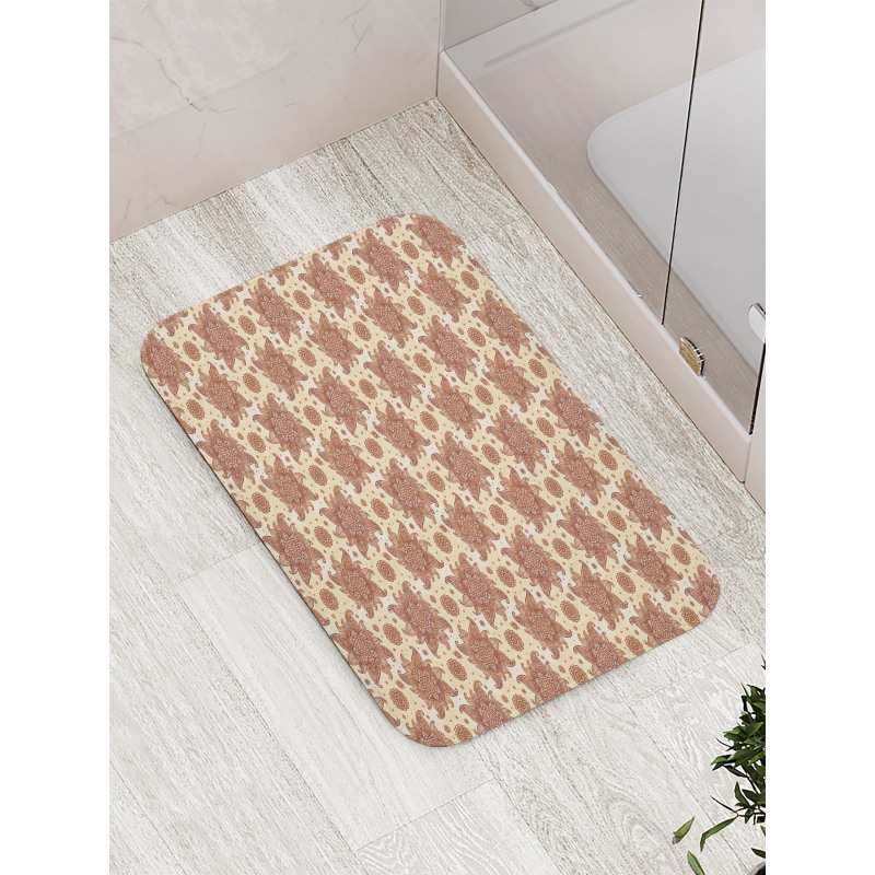 Autumn Tones Damask Bath Mat