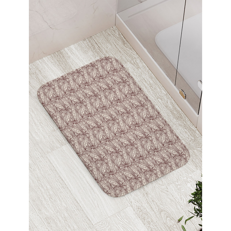 Intertwined Leaves Bath Mat