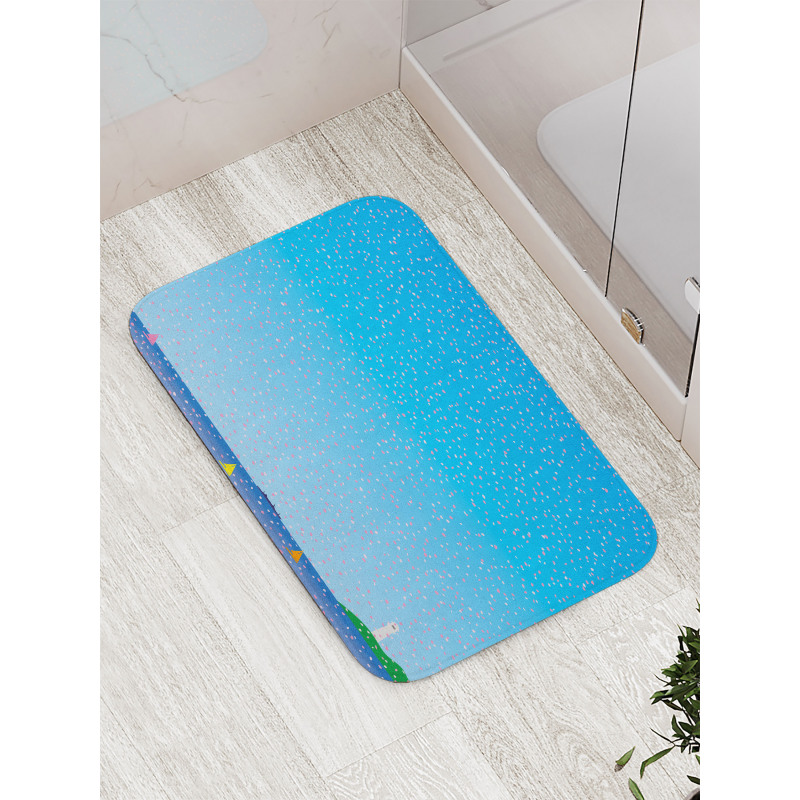 Floral Rain on Sea Bath Mat