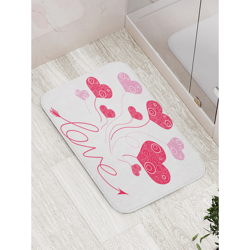 Love Heart Balloons Bath Mat