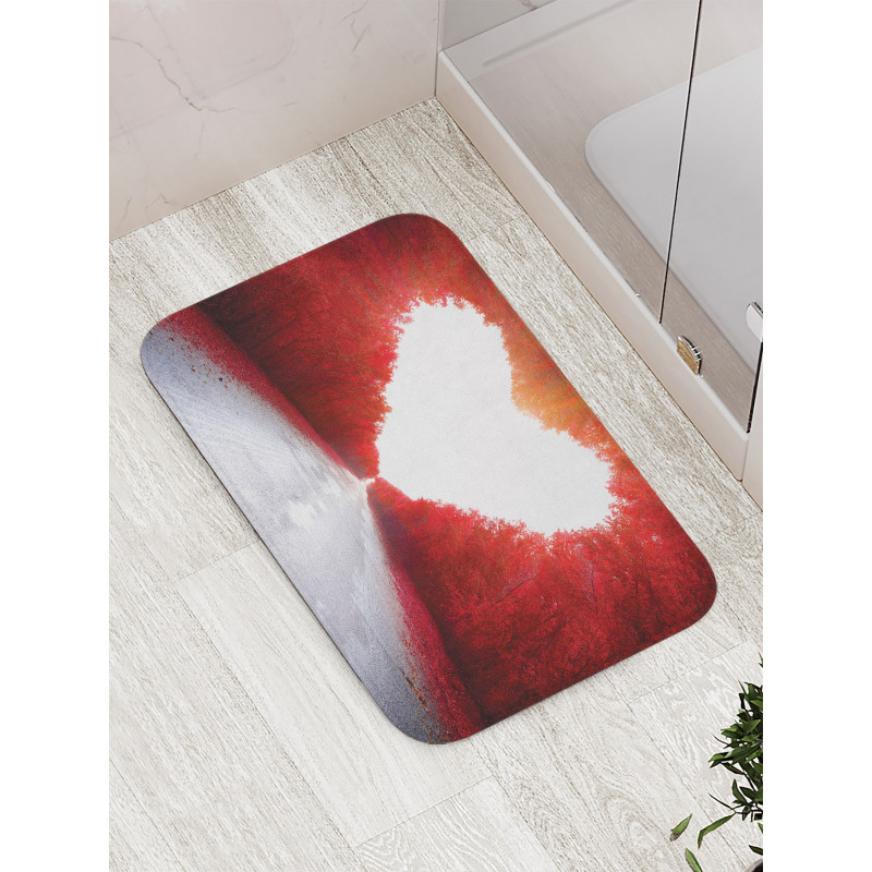 Autumn Trees Landscape Bath Mat