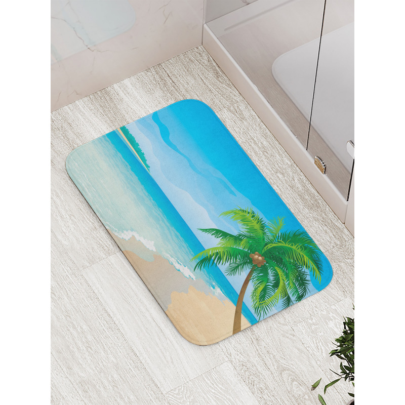 Palm Tree Calm Ocean Bath Mat