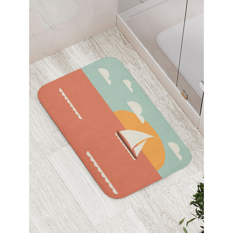 Sailboat Dawning Sun Bath Mat