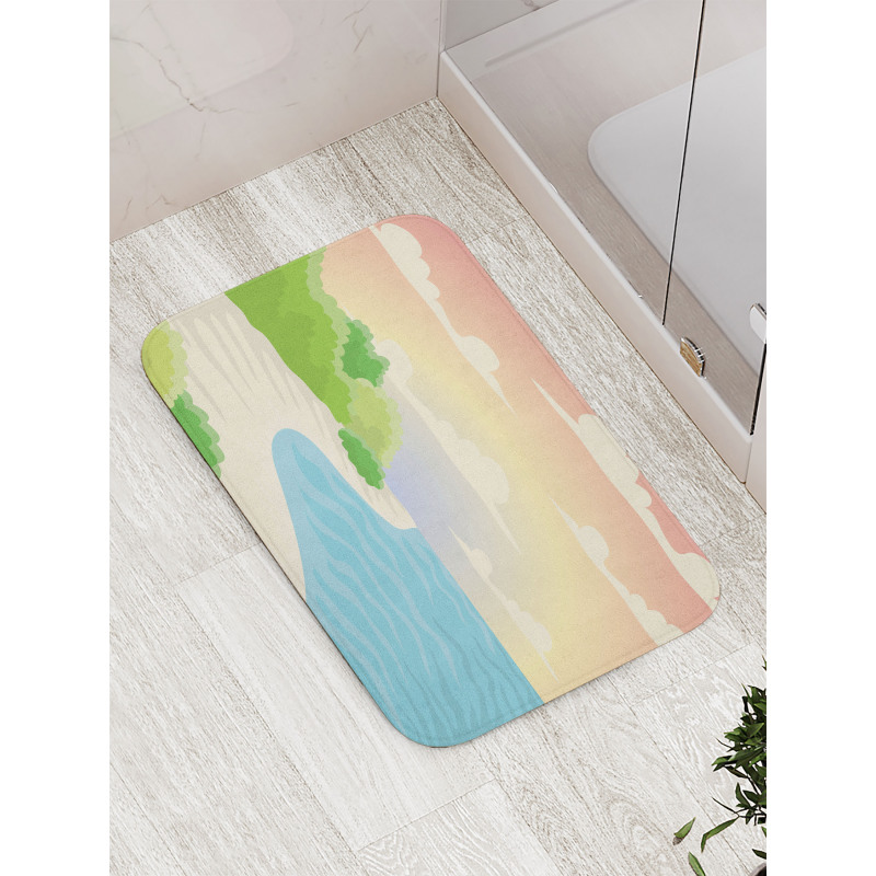 Ocean Bay Tree Sky Bath Mat