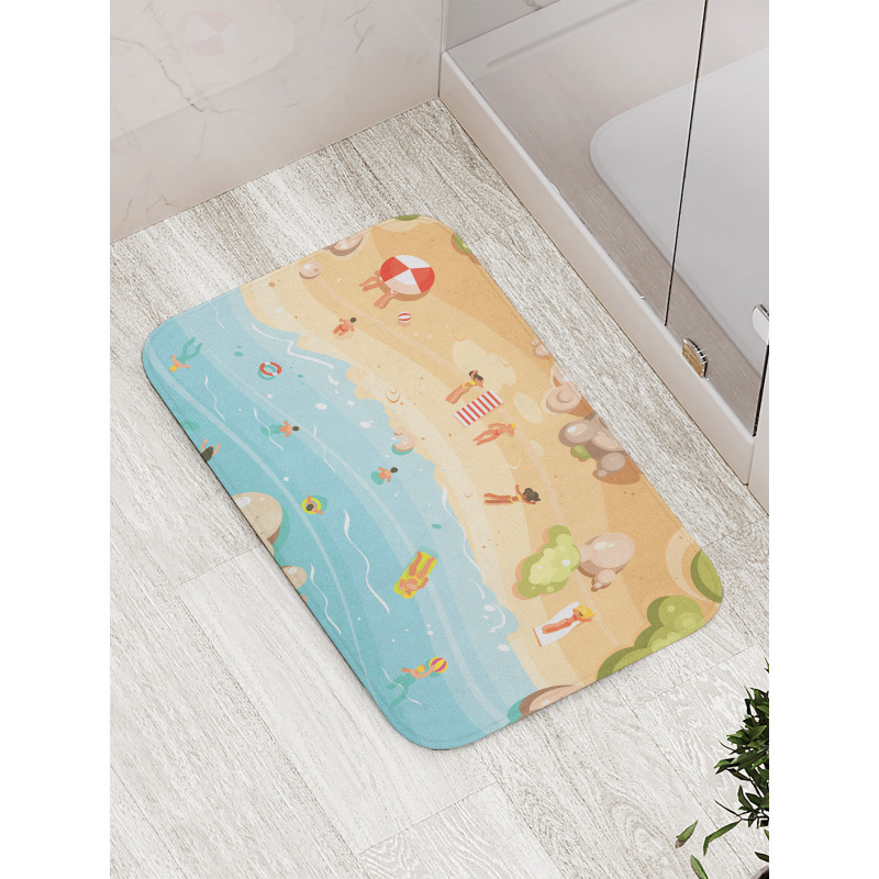 Cartoon Coast Fun Bath Mat