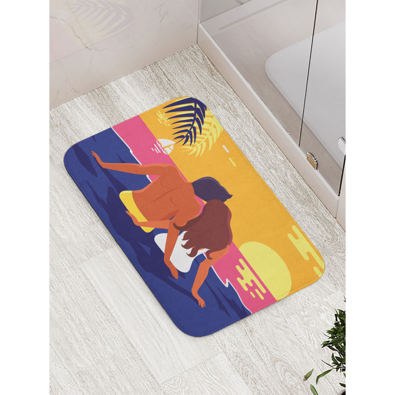 Romantic Couple Coast Bath Mat