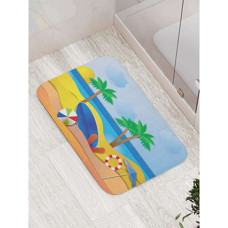 Paper Cut Art Seaside Bath Mat