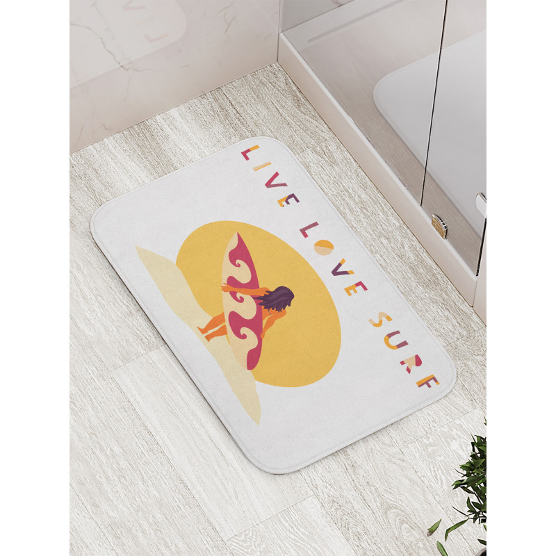 Live Love Surf Girl Bath Mat