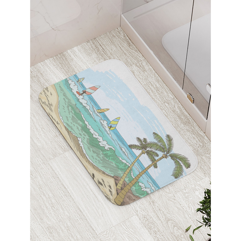 Windsurfing Sketch Bath Mat