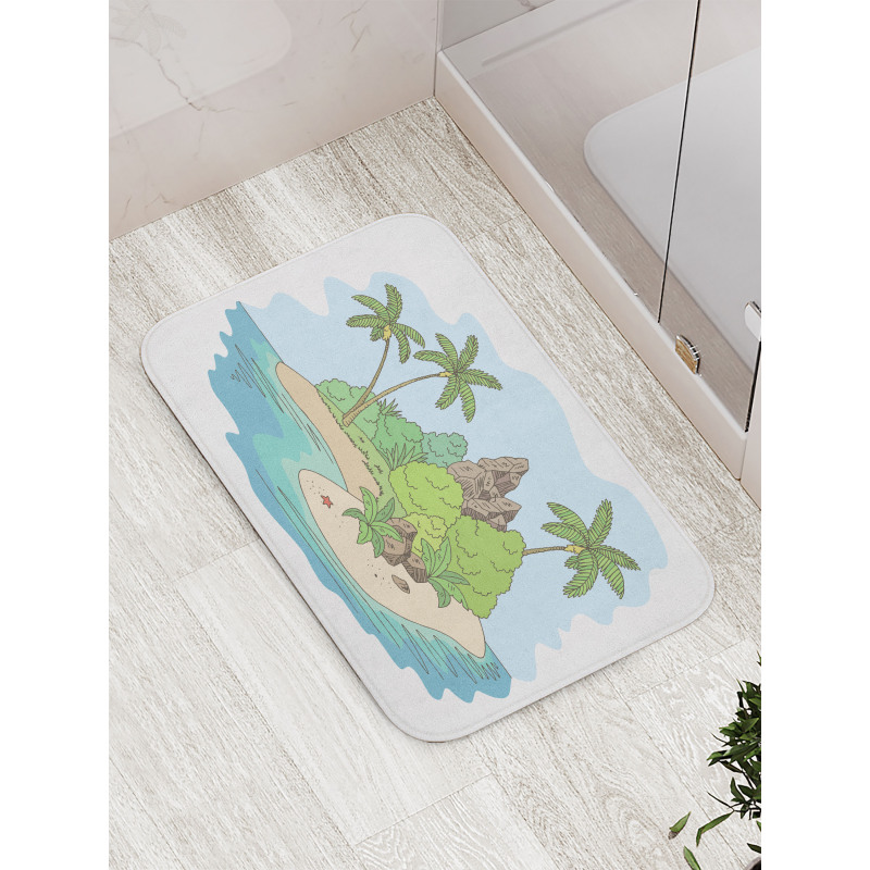 Island Doodle Botany Bath Mat