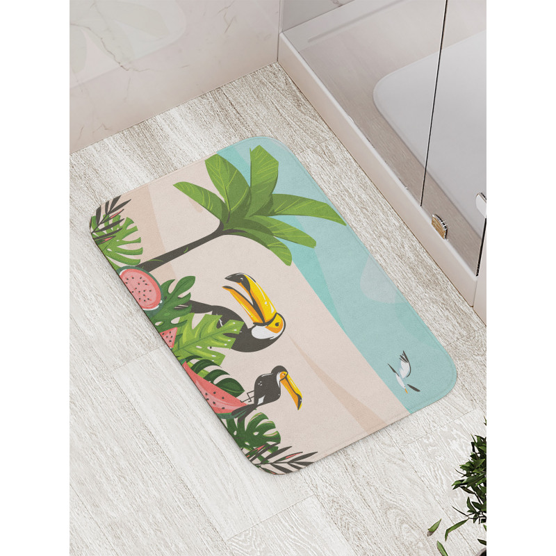 Watermelons Toucans Bath Mat