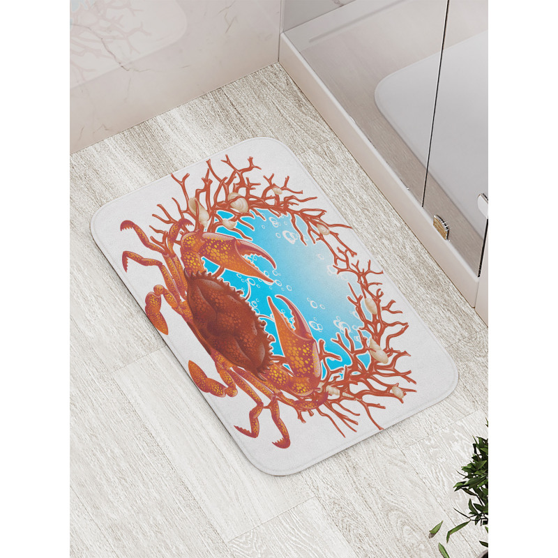 Seashells and Red Coral Bath Mat