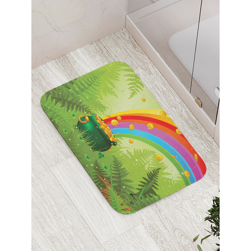 Pot of Coins and Rainbow Bath Mat