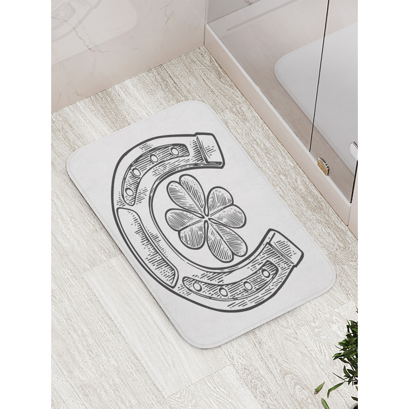 Shamrock and Horseshoe Image Bath Mat