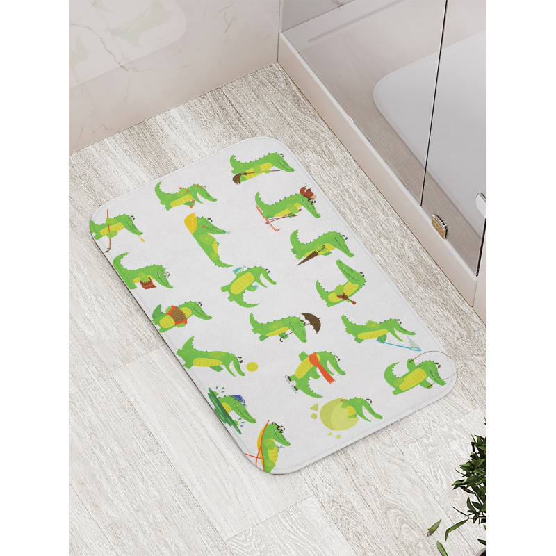 Group of Funny Animals Bath Mat