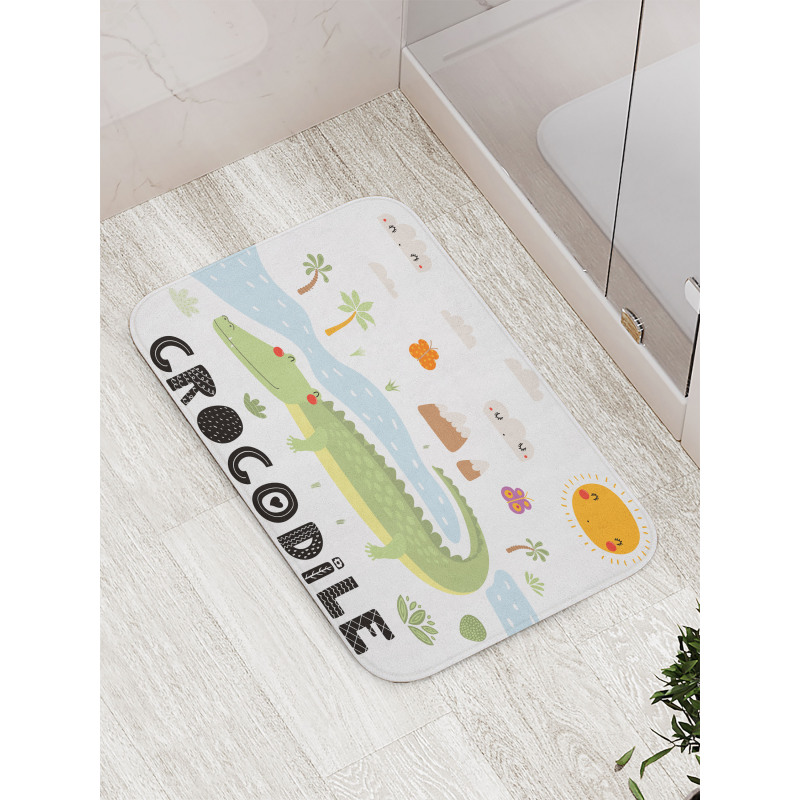 Calligraphy Outdoor Scene Bath Mat