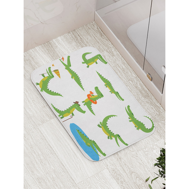 Happy Cartoon Characters Bath Mat