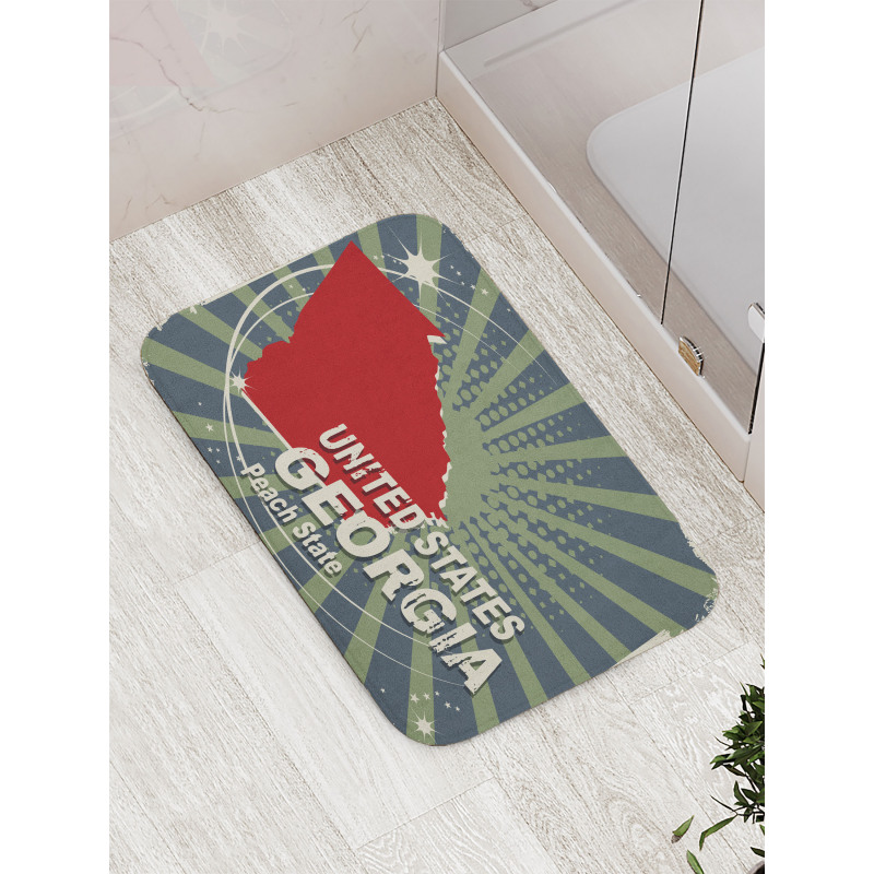 Grunge Wording Peach State Bath Mat