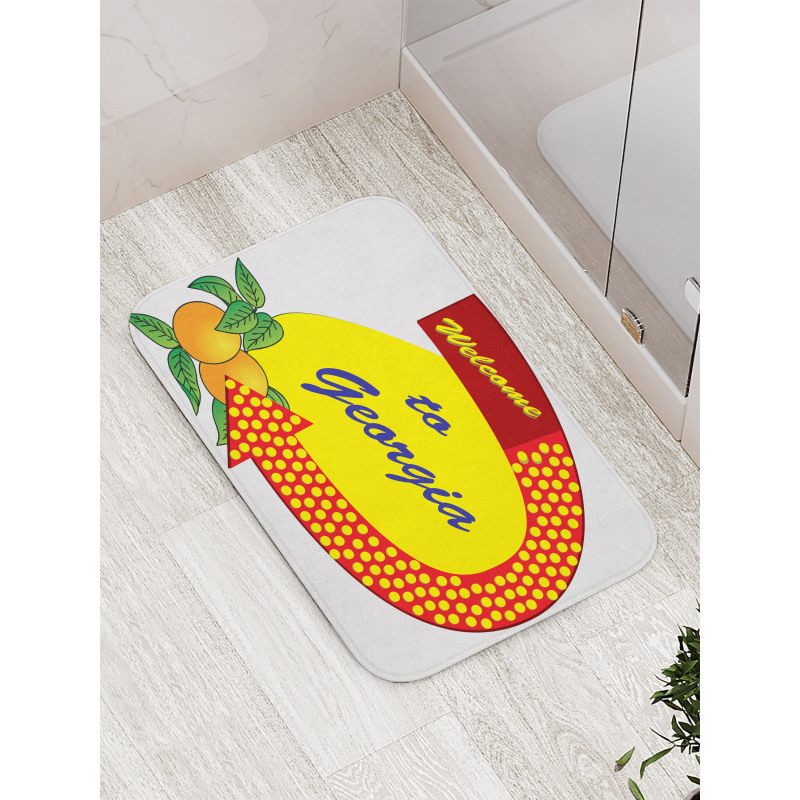 Symbolic Arrow and Peaches Bath Mat