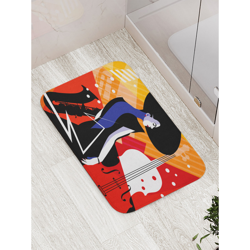 Modern Musical Jazz Bath Mat