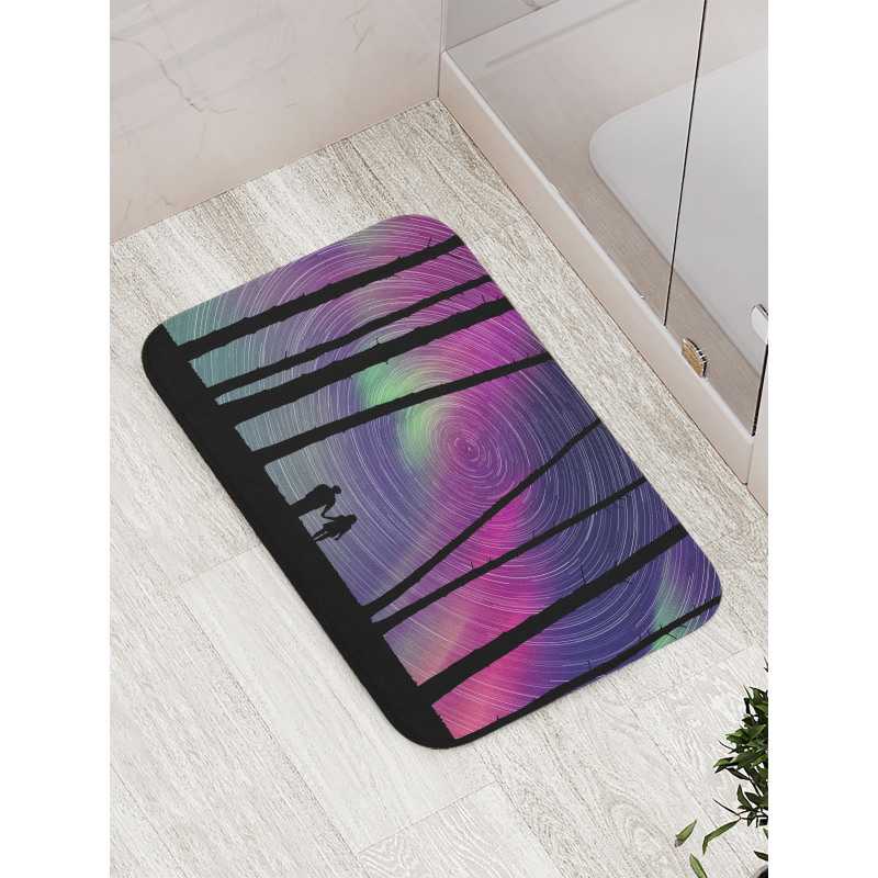 Cosmic Forest Scene Bath Mat