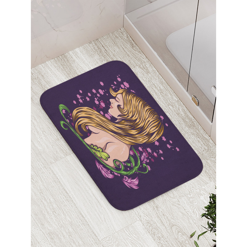 Floral Graphic Style Bath Mat