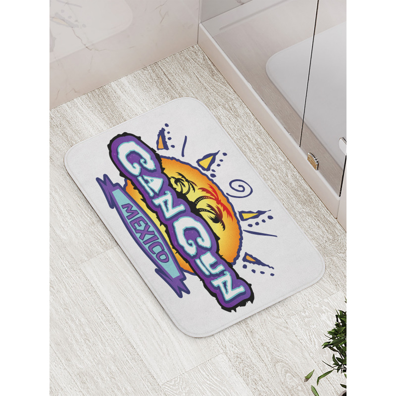 Mexico Calligraphic Design Bath Mat