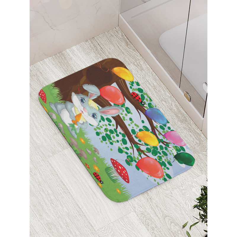 Bunny Balloons Bath Mat