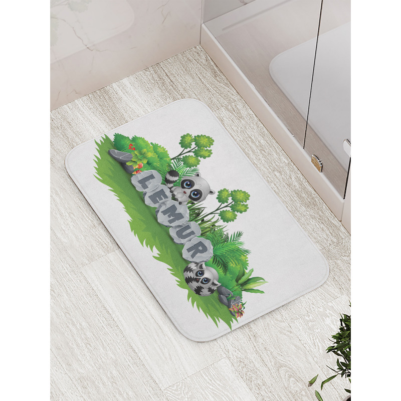 Madagascar Forest Animals Bath Mat