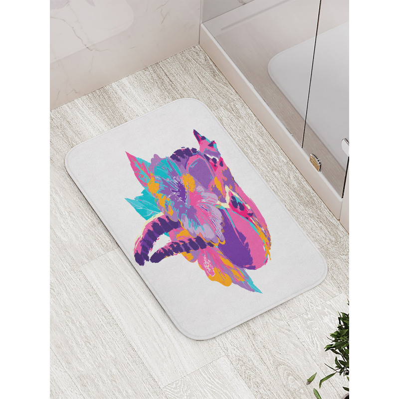 Abstract Madagascar Monkey Bath Mat