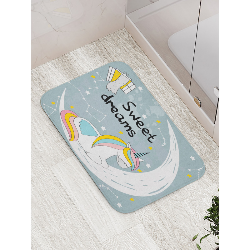 Unicorn on Crescent Bath Mat