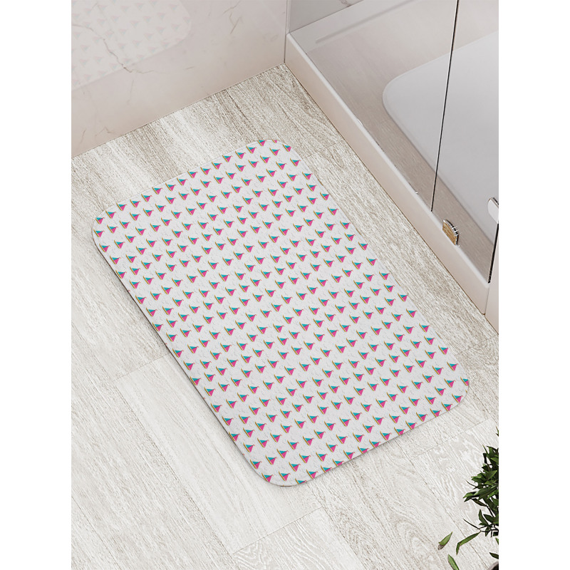 Colorful Boats Seagulls Bath Mat