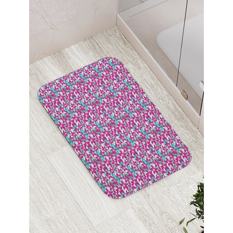 Orchid Flowers Exotic Bath Mat