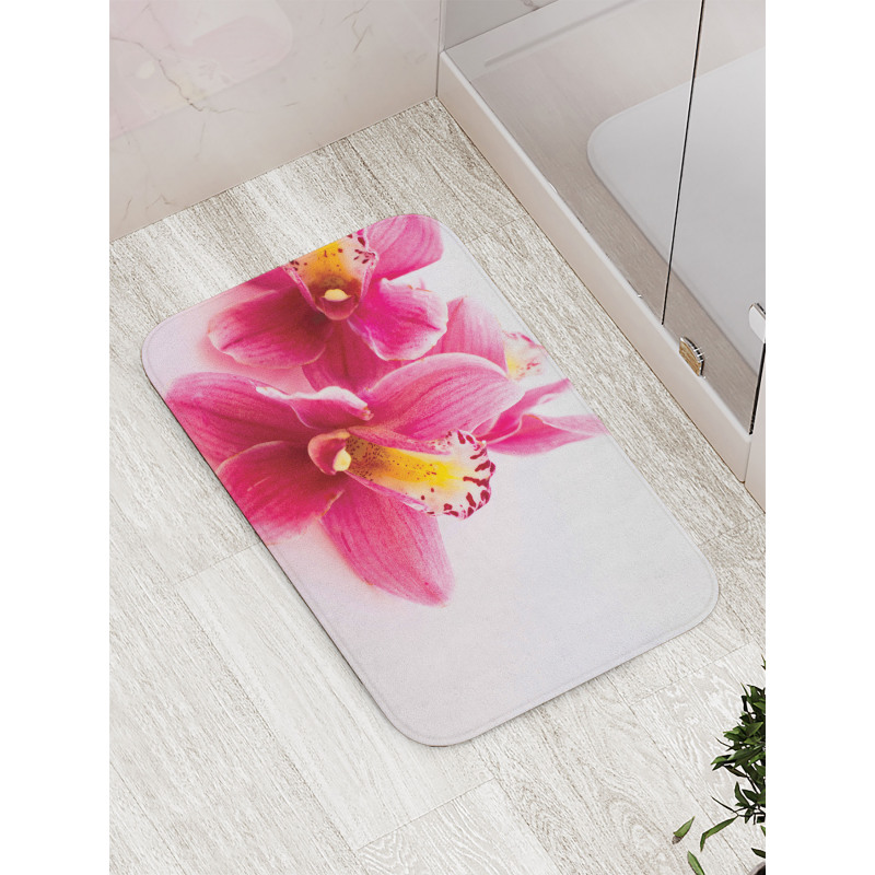 Close up Orchids View Bath Mat