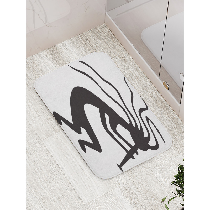 Monochrome Tribal Figure Bath Mat