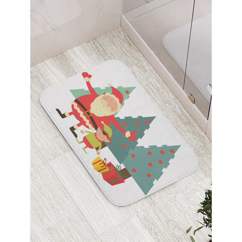 Santa Claus Little Man Presents Bath Mat