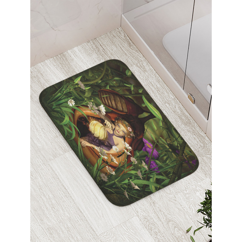 Elf with Green Lantern Bath Mat