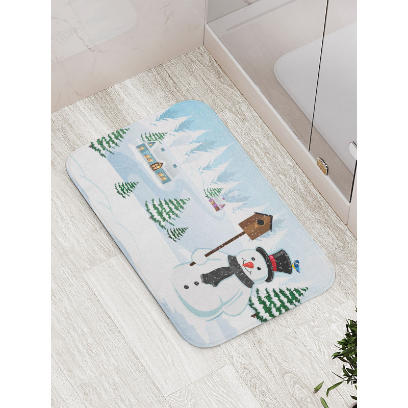 Frosty Holds Nest Graphic Bath Mat