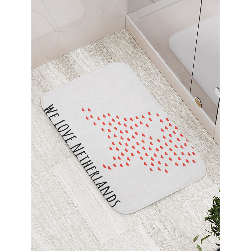 Love Netherlands Wording Bath Mat