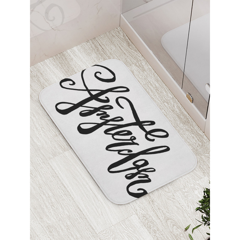 Cursive Modern Typography Bath Mat