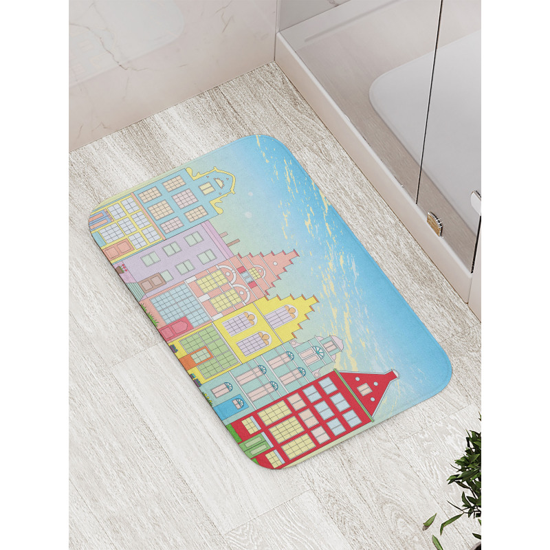 Vibrant Houses in Holland Bath Mat