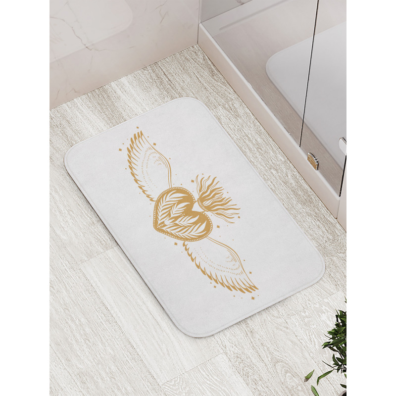 Winged Heart with Crown Bath Mat