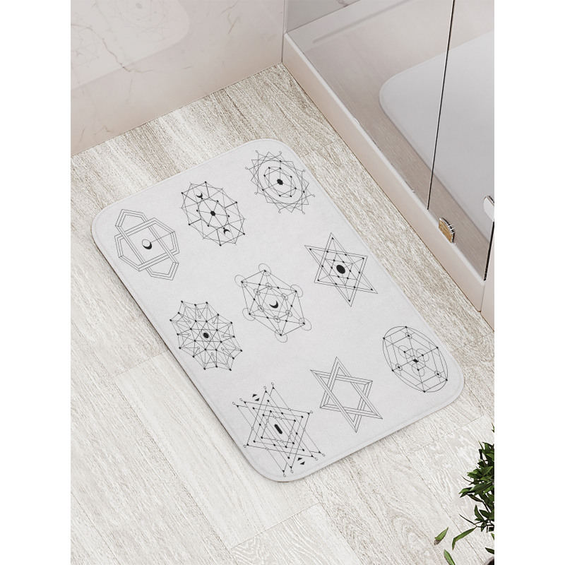 Line Shaped Geometry Bath Mat