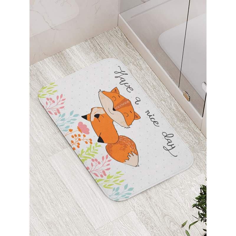 Have a Nice Day Wording Animal Bath Mat