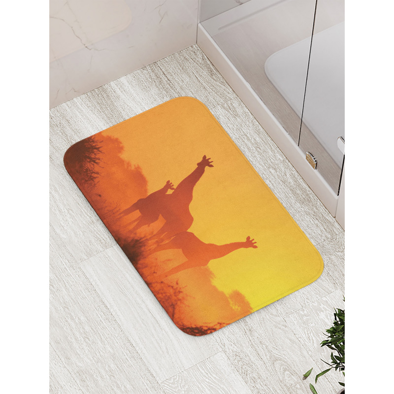 Sunset with Animals Bath Mat