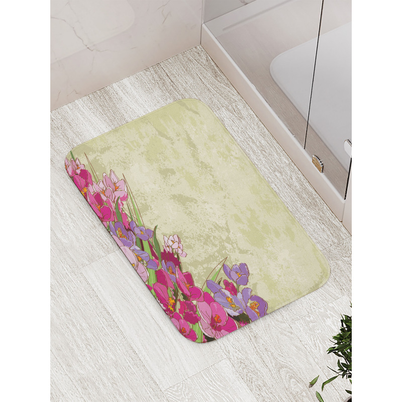 Flora Grunge Theme Bath Mat