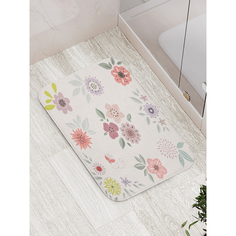 Continuous Flowers Bath Mat