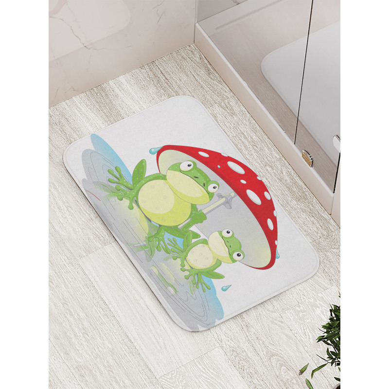 Animal in Mushroom Umbrella Bath Mat