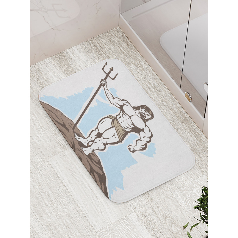 Greek Myth Man on a Rock Bath Mat